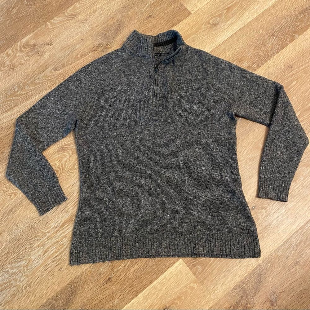 Smartwool Ripple Ridge 1/2 Zip Pullover Swearer Men’s Large Gray Stripe SW000296